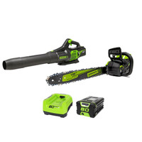 NEW Greenworks 80V 18" chainsaw + blower combo