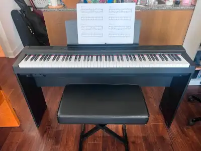YAMAHA Digital Piano P125-a with stand and seat, View more