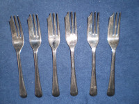 Sheffield England Set Of 6 Silver Palted Pastry Forks