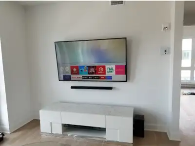 Installation Tele au mur Cinema Maison TV Wallmount support HDMI, View more