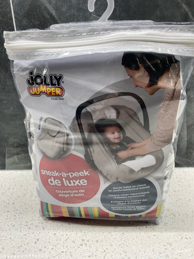 Jolly Jumper Infant Car Seat Cover  in Strollers, Carriers & Car Seats in Kawartha Lakes - Image 3