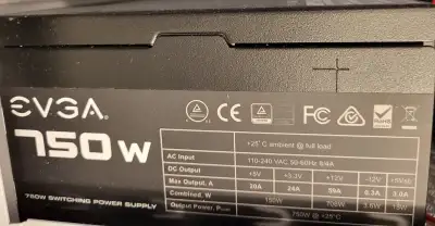 EVGA 750W power supply, View more