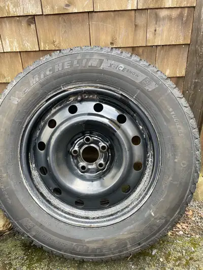 4 X Ice Snows on rims bolt pattern 5x100. Came off a Subaru. Used for two months then sold the car....