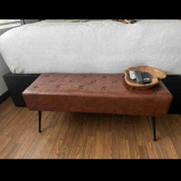PU conjac leather Ottoman / bench 