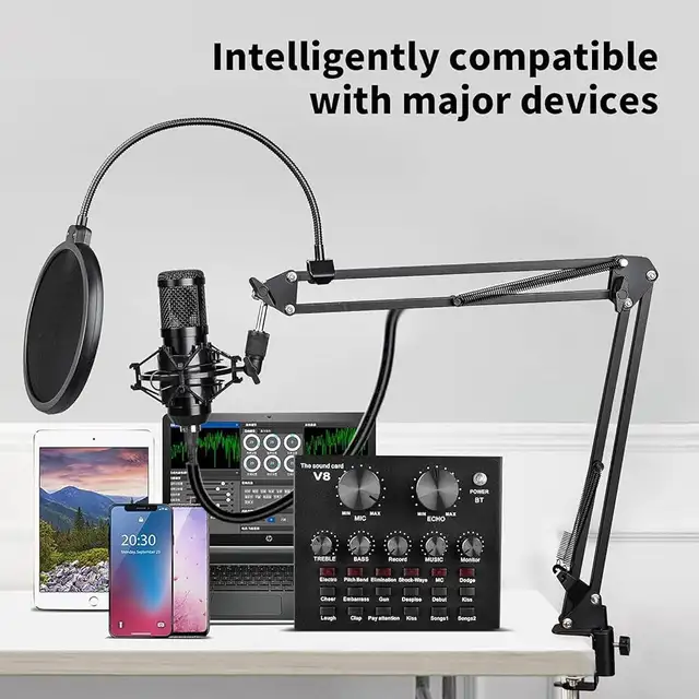 Podcast Microphone Bundle, BM800 Microphone Kit with Live Sound  in Pro Audio & Recording Equipment in Mississauga / Peel Region - Image 3