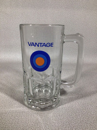 Vantage advertising clear glass beer stein mug - aa34