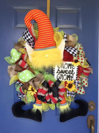 Unique Gnome Wreath. Great front door decoration 