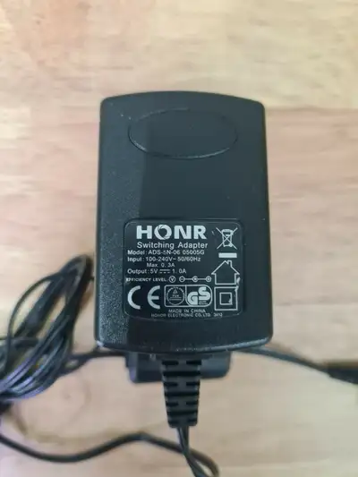 HONR switching adapter wall charger 5V 1.0A Tested working fine, View more