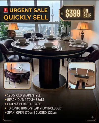 Art Deco Round Dining Table, View more