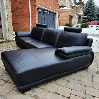 Like new full premium real leather sectional couch can deliver, View more