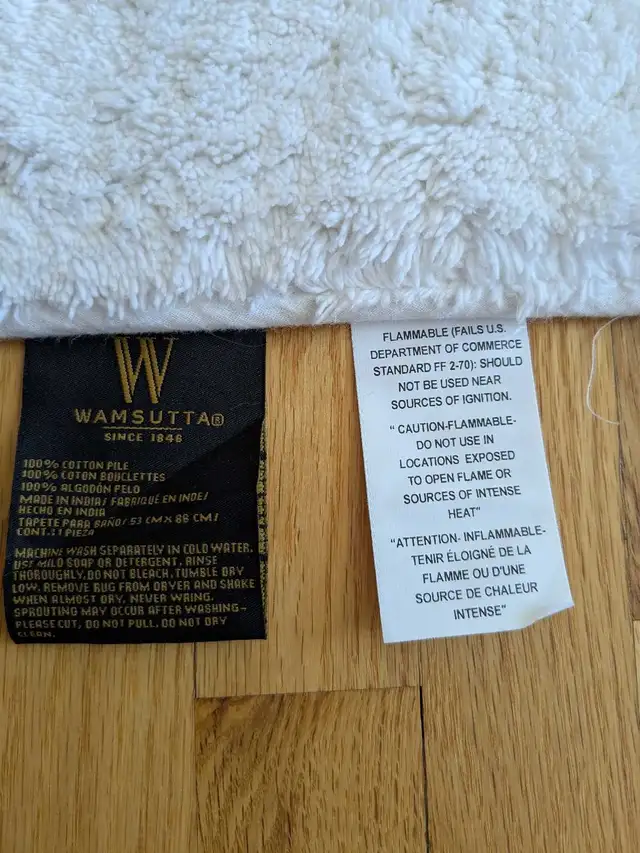 Bath Mat Non Skid White Cotton Bed Bath Beyond in Bathwares in Charlottetown - Image 3
