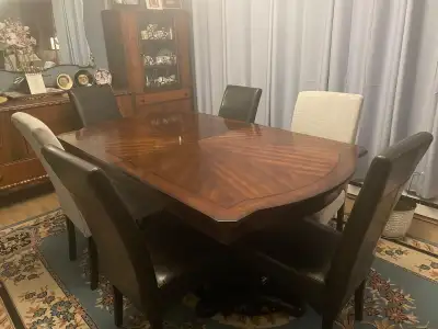 Extendable Dining Table with 6 Chairs & 2 Extensions , View more