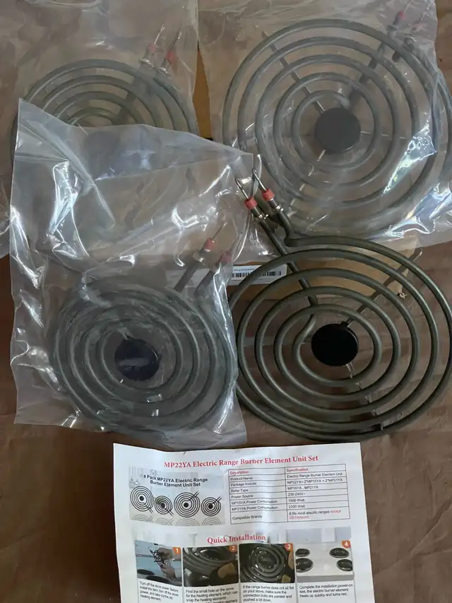4-Piece Electric Stove Burner Element Set MP21YA & MP15YA in Stoves, Ovens & Ranges in Mississauga / Peel Region - Image 7