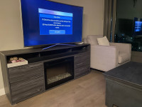55” TV and entertainment center 