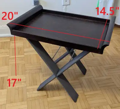 Vintage Bamboo Wood Tray Table With Stand Portable Folding TV Be, View more