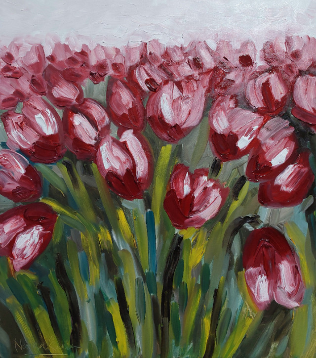 Original Oil Painting - Tulips in Arts & Collectibles in Hamilton