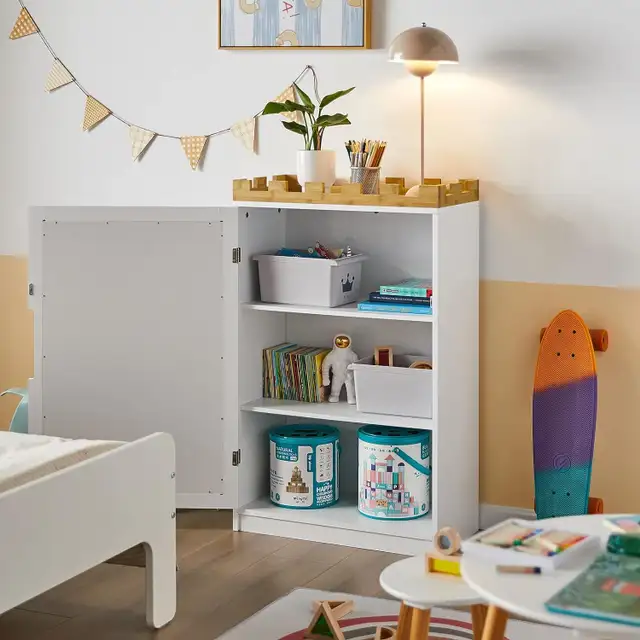 NEW Kids Cabinet Bookcase with Chalkboard (Sobuy) White in Bookcases & Shelving Units in Markham / York Region - Image 7