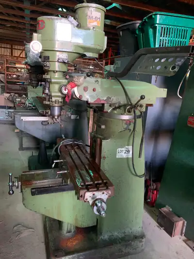First (Bridgeport type) LC 1-1/2 VS, variable speed vertical turret mill. 9” x 42” table, r8 spindle...
