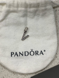 New Authentic Pandora Letter "V" Charm Silver 791334CZ Initial P