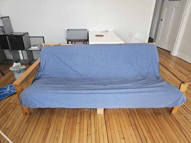 Futon 100% Cotton Cover and Filling. in Couches & Futons in Peterborough