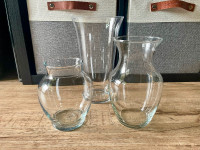 Glass vases - set of 3