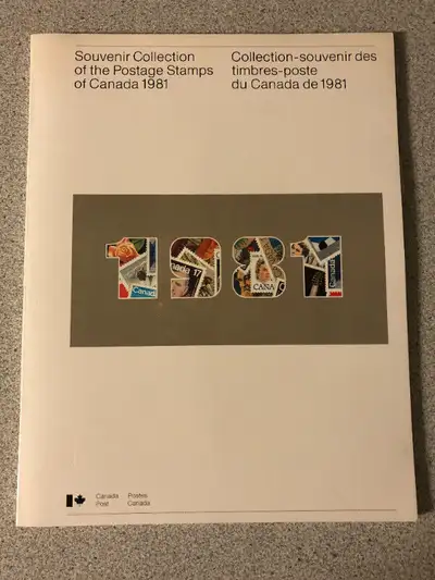 Souvenir Collection of the Postage Stamps of Canada 1981 album, All stamps are mint and behind plast...