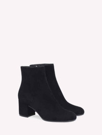 Margaux Black Suede Mid Bootie Made in Milano