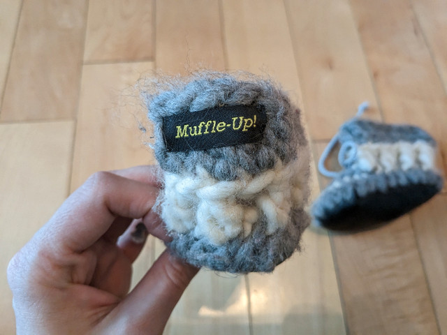 Pantoufle bébé, Muffle-up!, laine de mérino, 0-12 mois dans Vêtements - 0 à 3 mois  à Ville de Montréal - Image 2