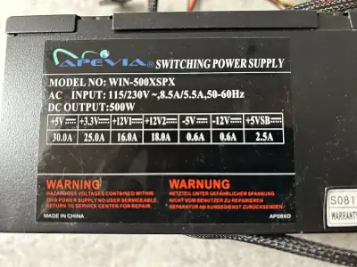 Brand New Apevia Switching Desktop Power supply 500W, View more