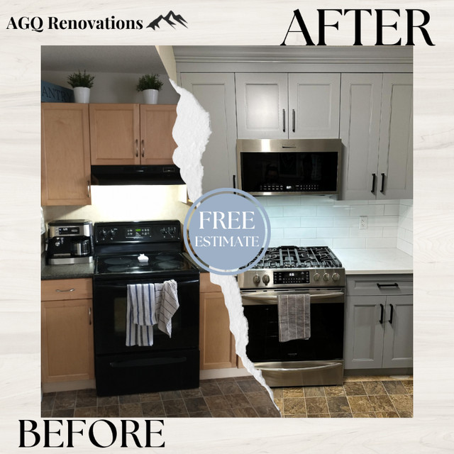 Recent Finish Projects! Cabinets & Countertops (BEFORE & AFTER) in Cabinets & Countertops in Edmonton