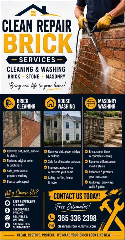 clean repair brick services , washing & cleaning, View more