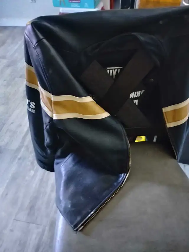 men's leather jacket  with gospel writing on it  in Men's in Edmonton - Image 6
