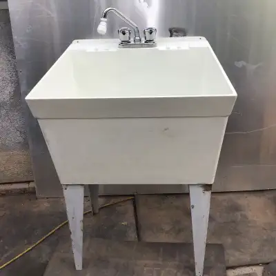 Utility f Laundry Tub Floor Mount 20"x 24' with a Faucet- $ 100, View more
