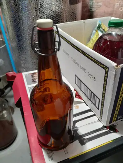 EZ Cap Amber Glass Bottles Sold by the Case 12 - 32 oz. (1 Liter) Bottles with Swing Caps are Great...
