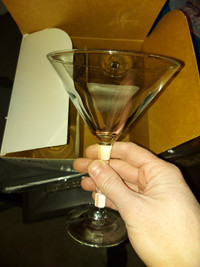 Cocktail Set of Four Heavy Martini Glasses - Perfect Condition