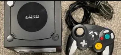GCN Black Nintendo GameCube System, all cables and 1 third party controller tested and working perfe...