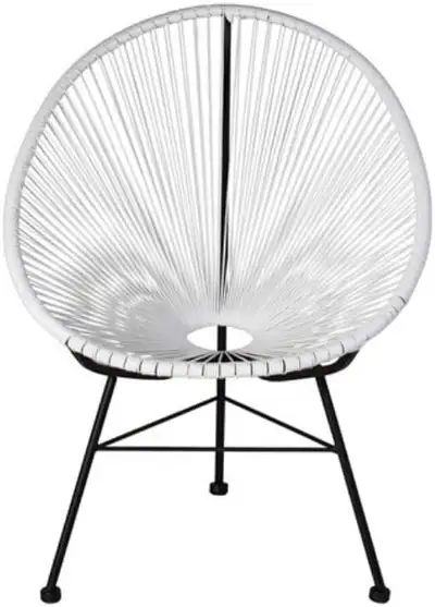 New White Acapulco All-Weather Woven Rope Vinyl Chair, View more