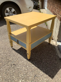 Large side table wood with drawer