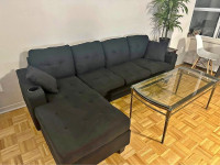4-Seater Black Sofa for a Cozy and Inviting Space
