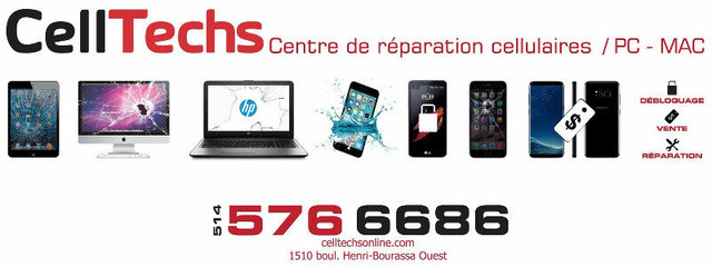 Reparation cellulaire a Montreal chez CellTechs 514-576-6686 dans Services pour cellulaires  à Ville de Montréal - Image 2