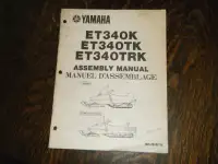 Yamaha ET340K, ET340TK, ET340TRK Snowmobiles Assembly Manual