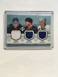 CARTE DE HOCKEY Trios Jersey B.Smith,D.Potvin,B.Bourne 19/75