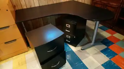 Filing cabinets and hanging file rack, View more