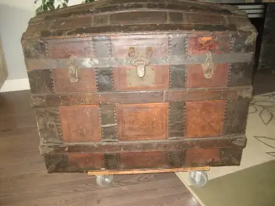 Antique Steamer Trunk, View more