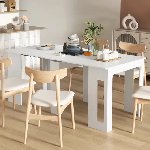 Extendable Dining Table, Expandable Kitchen Table for Small Spac in Dining Tables & Sets in Markham / York Region - Image 2