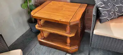 Pair of Solid Wood Vintage Side Tables / End Tables, View more