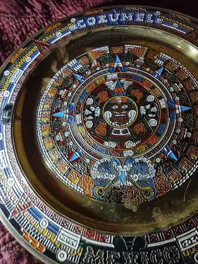 Vintage Aztec Calendars Brass/Copper, View more