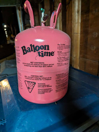 1/4 filled helium canister with balloon adapter