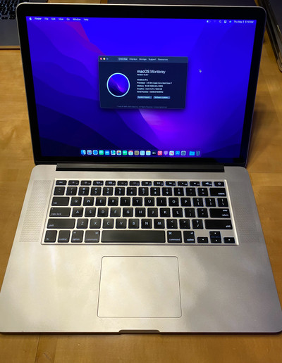 2015 15” Retina MacBook Pro with i7 cpu and 16gb ram!