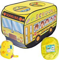 Fun Little Toys School Bus Popup Tent & Backpack - New
